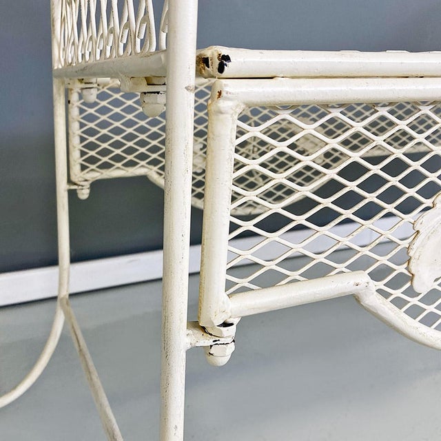 Mid-Century Modern Italian Classic White Iron Outdoor Bench, 1960s For Sale - Image 6 of 14