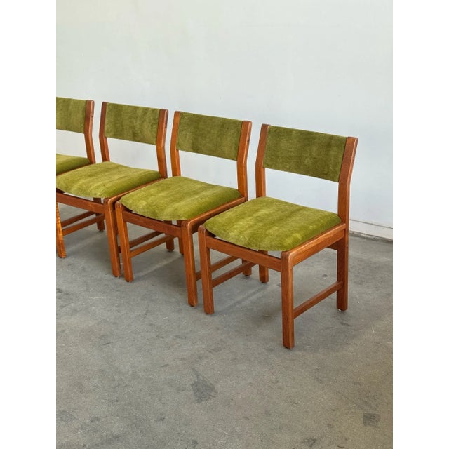 1970s Teak and Mohair Dining Chairs - Set of Four For Sale - Image 12 of 12