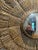 French Provincial Round Mirror : Mid- Century Vintage Sunburst Gold Gilt Wood Mirror With Hidden Clock For Sale - Image 3 of 7