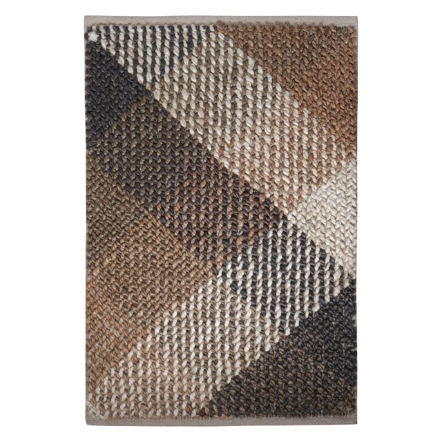 Contemporary Rug & Kilim Graphic Plaid Beige/Brown Jute Rug, 10' x 10' For Sale - Image 3 of 3