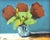 Abstract Red Bouquet of Flowers Oil Painting Including the Antiqued Gold Wood Frame For Sale - Image 3 of 5