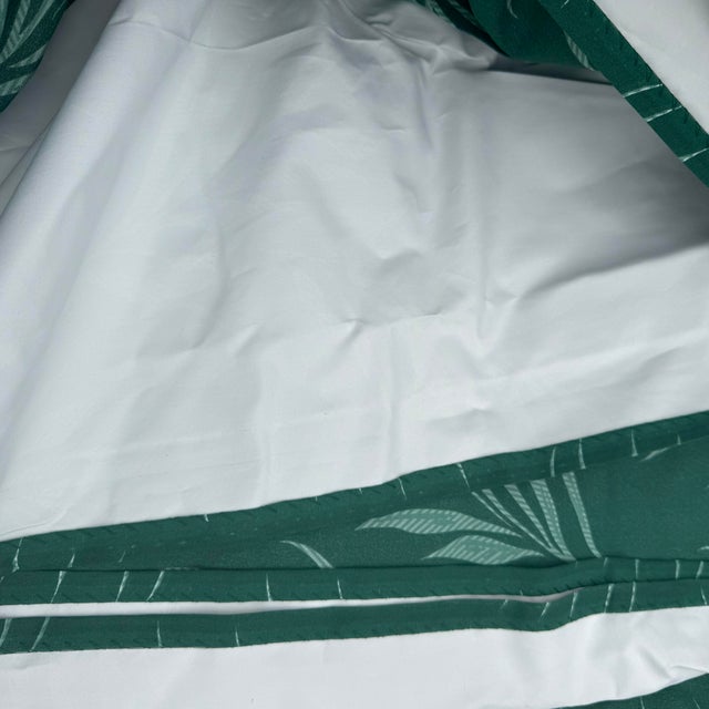 Fully lined in a blackout type material, 1970s vintage curtains. They include pompom tie backs. Minor discoloration on the...