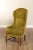 Wood Chippendale Style Tall Back Wing Chair For Sale - Image 7 of 12