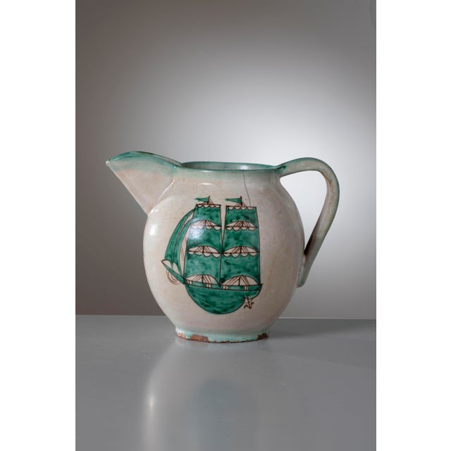 Mid-Century Modern Modernist Ceramic Pitcher from M.A.C.S. Vietri, Italy, 1930s For Sale - Image 3 of 10