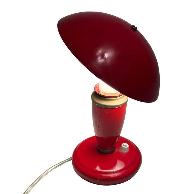 Vintage Space Age Mushroom Lamp with Clamped on Shade, 1960s For Sale - Image 6 of 9