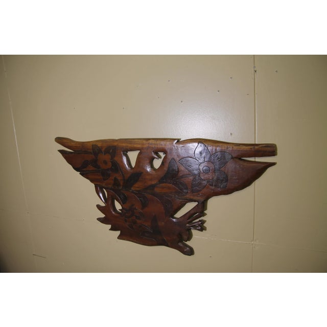 American 1960s Hand Carved Wooden Eagle Wall Sculpture For Sale - Image 3 of 6