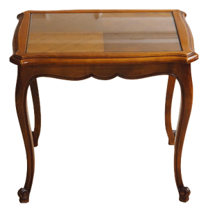 French Side Table with Glass Top
