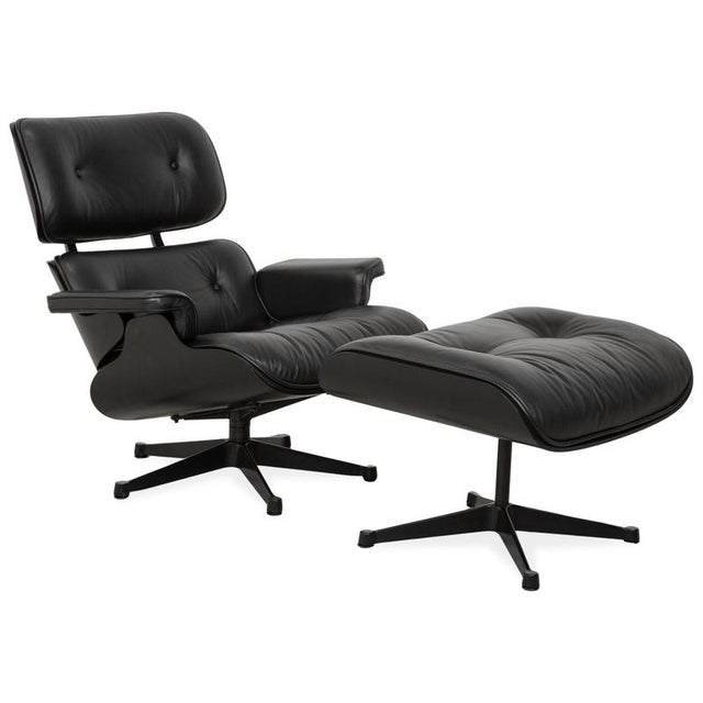 Set of Lounge Chair with Ottoman in Leather by Charles & Ray Eames for Vitra For Sale - Image 16 of 16