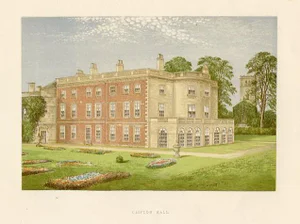 1880s English Manor Home Print, Clifton Hall