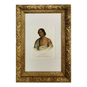 "O-Hya-Wa-Mince-Kee, "Chippewa Chief" McKenney & Hall Hand Painted Litho c.1843