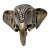 Cast Brass Elephant Head Wall Mount Coat Purse Hook Hanger India Boho For Sale