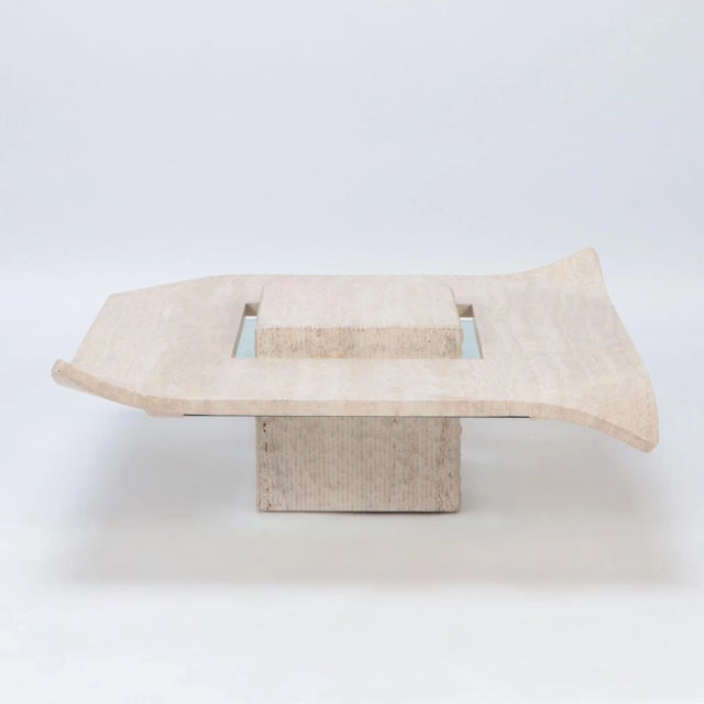 1970s Mid-Century Modern Italian Travertine Coffee Table For Sale In Philadelphia - Image 6 of 7