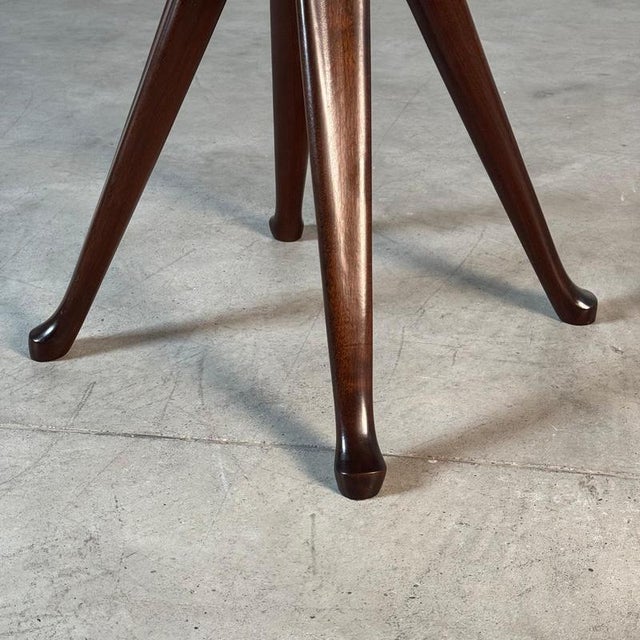 Round Onyx and Walnut Dining Table attributed to Osvaldo Borsani, 1950s For Sale - Image 13 of 15