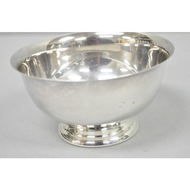Silver Vintage Mid Cerntury Modern Paul Revere Reed & Barton Style Small 5" Round Silver Plated Candy Dish For Sale - Image 8 of 11