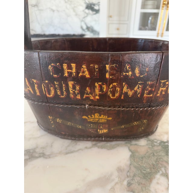 Rustic wooden container constructed from solid wood and reinforced with hand forged iron fitting , the dark wood with...