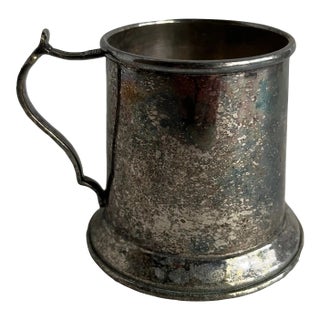 Small Italian Silver Plate Cup With Handle For Sale