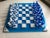 Glass Vintage Scacchiera in Vetro DI Murano White & Blue Glass Chess Board For Sale - Image 7 of 8