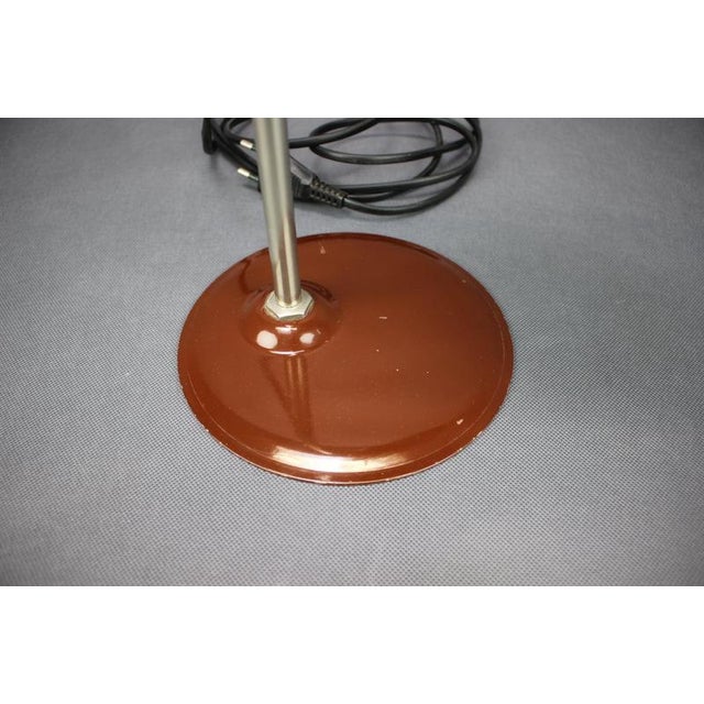 Space Age Hungarian Table Lamp in Brown Enamel, 1970s For Sale - Image 4 of 10