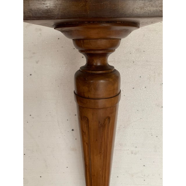 Louis xvi style display column in stained beech square base (30 cm) conical central column with recessed fluting good...