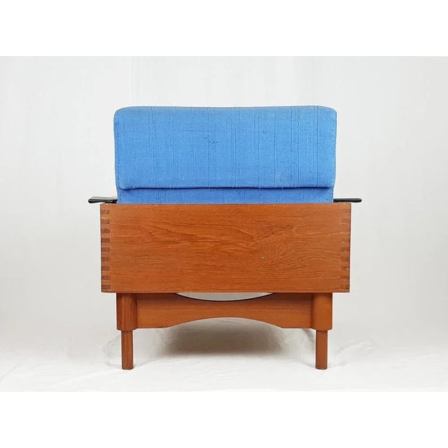 Textile Black Skai & Teak Kimono Armchairs by Sergio Saporiti for Fratelli Saporiti, 1960s, Set of 2 For Sale - Image 7 of 11