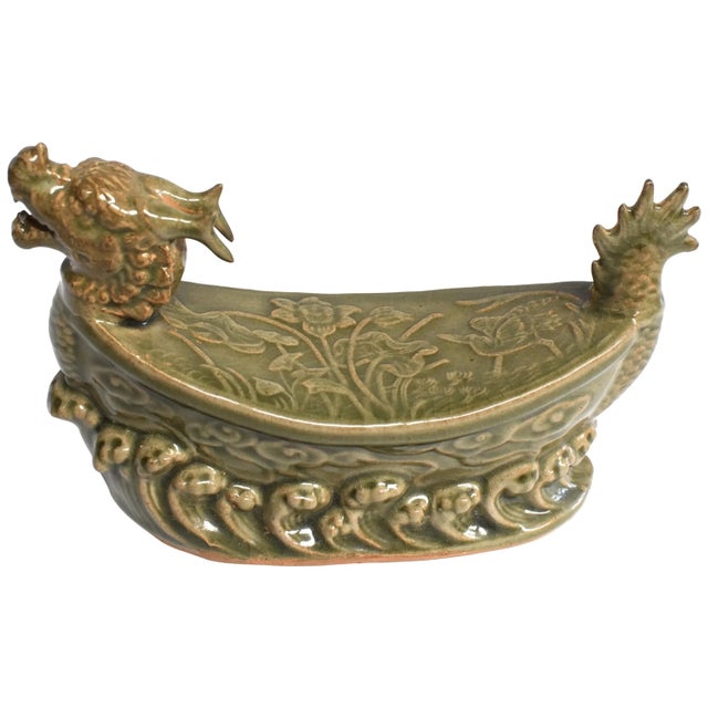 Dragon Ceramic Pillow Long Quan Kiln For Sale - Image 13 of 13