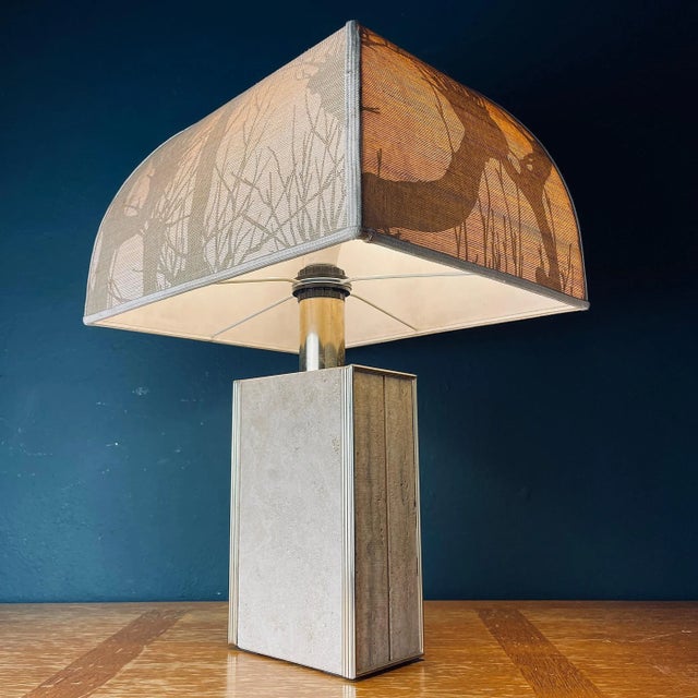 Beige Travertine Marble Table Lamp, Italy, 1970s For Sale - Image 8 of 13