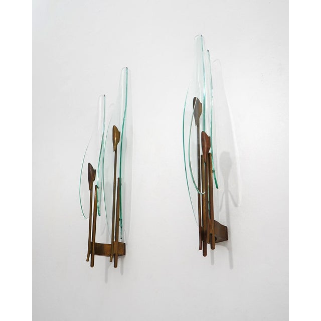 1960s Model 1461 Wall Lamps by Max Ingrand for Fontana Arte, 1960s, Set of 2 For Sale - Image 5 of 16