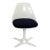 Mid-20th Century MCM Burke Tulip Side Chair No 115 White Shell Round Stationary Base & Black Cushion For Sale