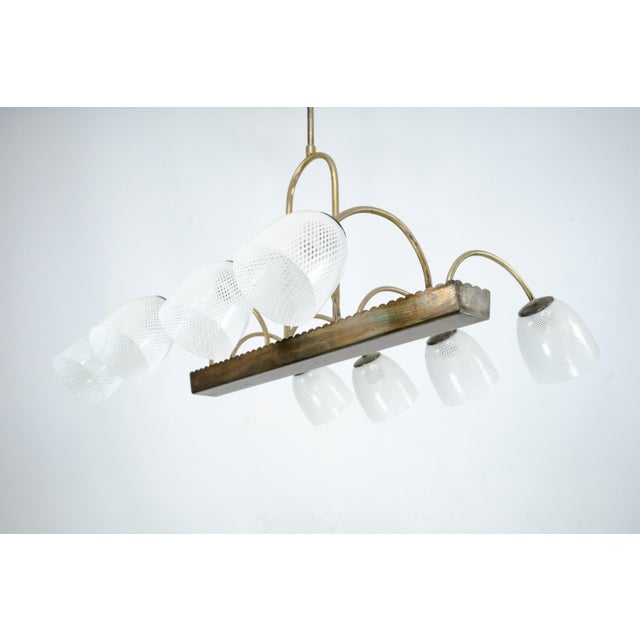 Venini Mid-Century Modern Reticello Glass Chandelier from Venini, Italy, 1940s For Sale - Image 4 of 18