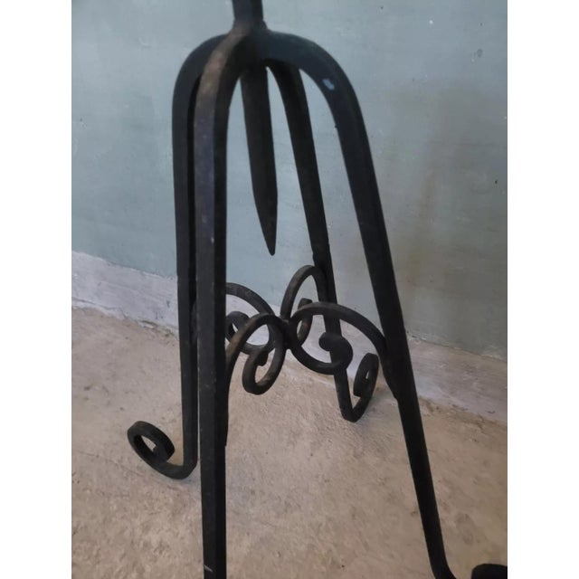 Floor Candlestick in Wrought Iron For Sale - Image 10 of 14