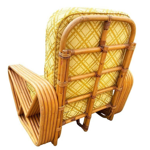1950s Restored Mid-Century 5-Strand Square Pretzel Rattan Chair & Sofa Livingroom Set For Sale - Image 11 of 11