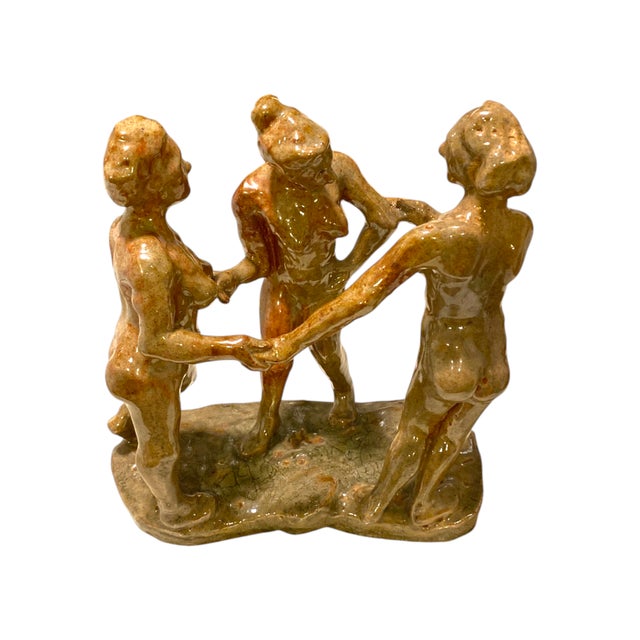 Late 20th Century Three Graces Ceramic Sculpture Greek Mythology San Francisco Bay Area Artist For Sale - Image 15 of 18