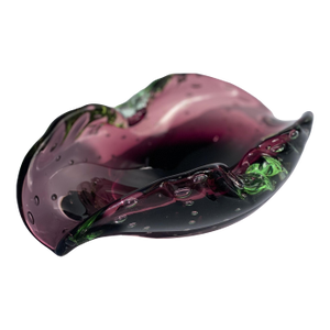 1970s Murano Art Glass Ashtray Bowl, Amethyst and Green