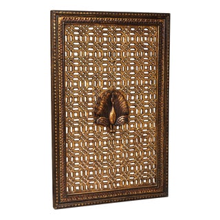 Jali Wooden Panel with Peacock Motif, 1980s For Sale
