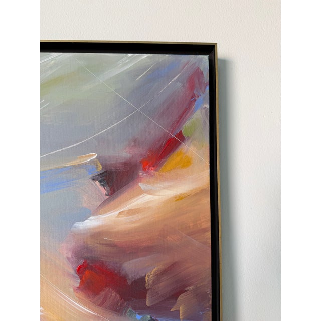 Red Eileen Walden Johnson Contemporary Expressionist Abstract Acrylic Painting on Canvas, Metal Framed For Sale - Image 8 of 12