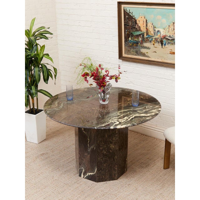 Mid 20th Century Marble Dining Table Post Modern For Sale - Image 10 of 12