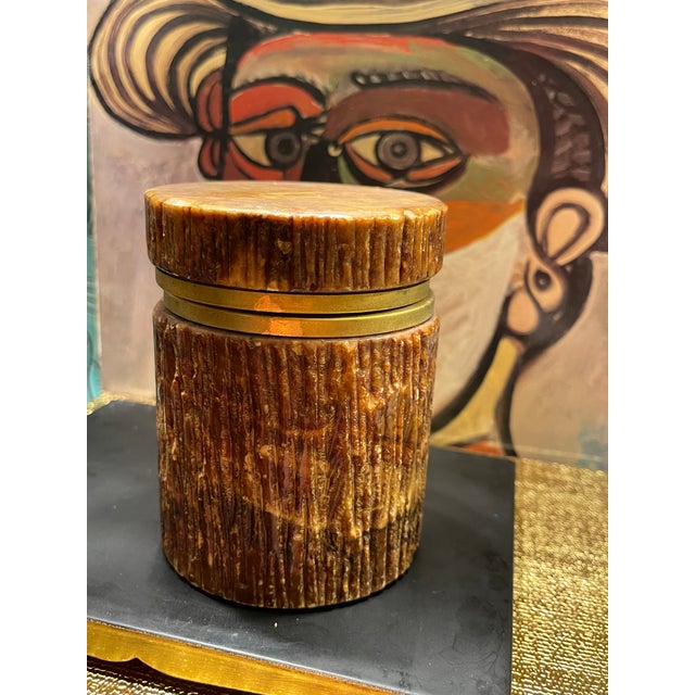 Stone Cache Grecian Inspo Jar Marble Intaglio For Sale - Image 7 of 16