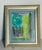 Contemporary abstract mixed media painting Magic Forrest with Mushrooms by Elia, framed.