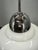 Metal Vintage Art Deco Bauhaus Opaline Glass and Chrome Pendant Light, 1930s For Sale - Image 7 of 11