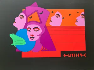 Guy Peirce Signed Original Silkscreen, Nefertiti, Circa 1979, #202/300