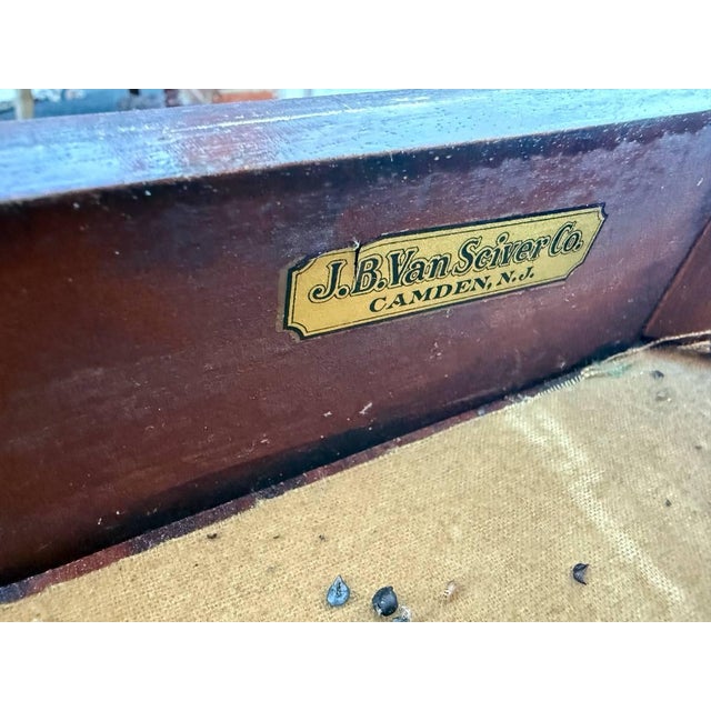 Mid 20th Century Federal Duncan Phyfe Style Mahogany Flip Top Card Game Table /Console Table by J B Van For Sale - Image 18 of 18