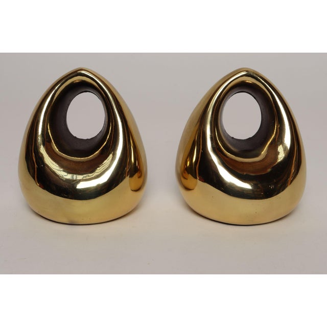 1950s Vintage Brass Finish "Orb" Bookends by Ben Seibel for Jenfred Ware For Sale - Image 5 of 18
