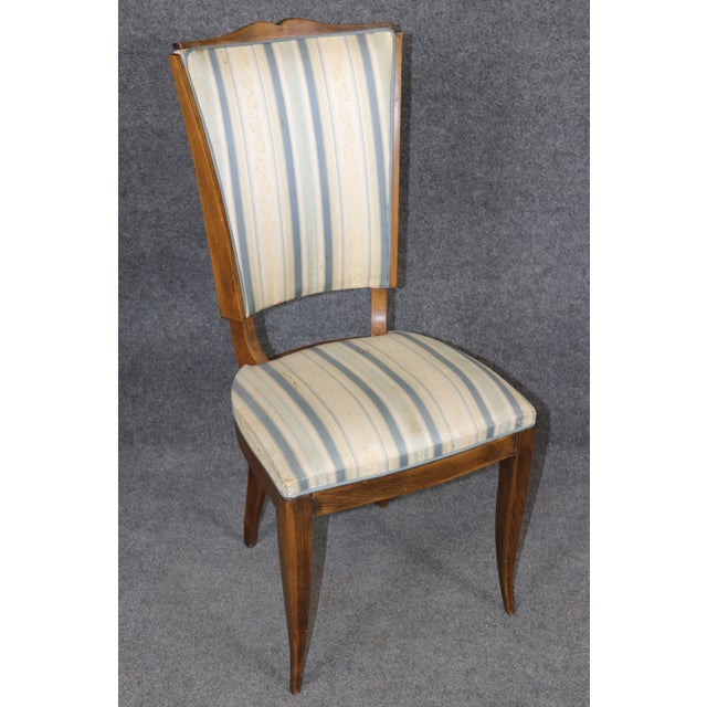 6 French Art Deco Mustache Back Dining Chairs Attributed to Jules Leleu For Sale In Philadelphia - Image 6 of 15