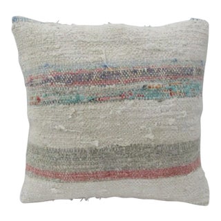 Handmade Decorative Striped Kilim Pillow Cover For Sale