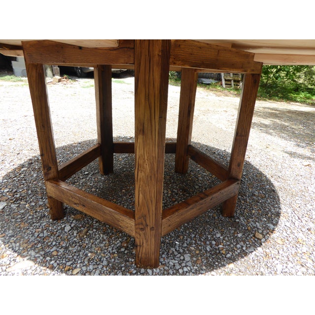 Real McCoy 1800's American Chestnut Country. Tbl. Seat 8 For Sale - Image 4 of 8