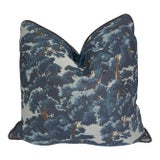 Anna Elizabeth for Greenhouse Fabrics Tapestry in Baltic 22" Pillow For Sale