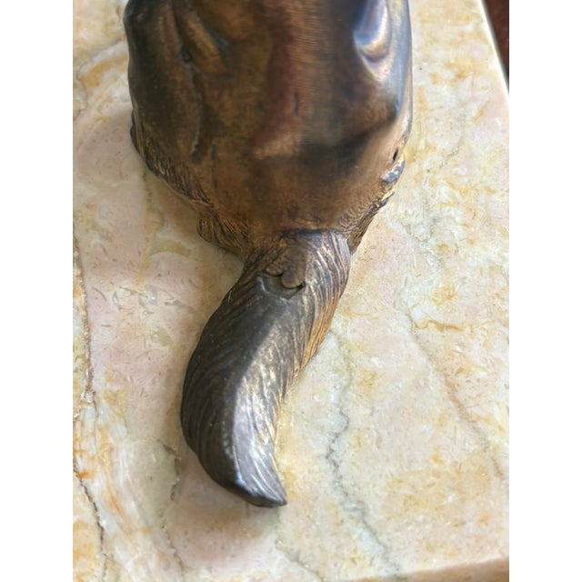 Pair of Cast Brass Sporting Dog Bookends on Marble Bases For Sale - Image 12 of 12