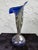 Bohemia Vintage Bohemian Cobalt Blue Pulled Feathered Handblown Art Glass Vase 9.75” For Sale - Image 4 of 7