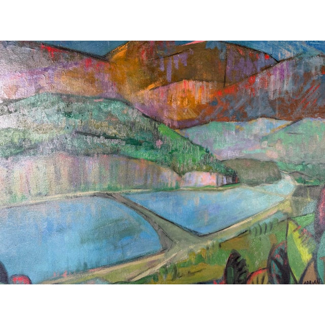 1950's Adrian Brun Mid-Century Impressionist Abstract Landscape Oil on Canvas Painting, Framed For Sale In Miami - Image 6 of 13