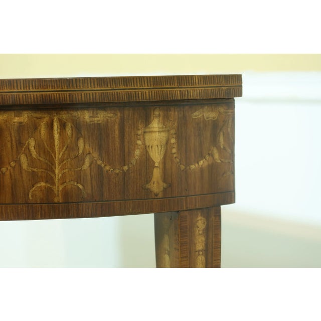 English Maitland Smith Highly Inlaid Adams Style Console Table For Sale - Image 3 of 11